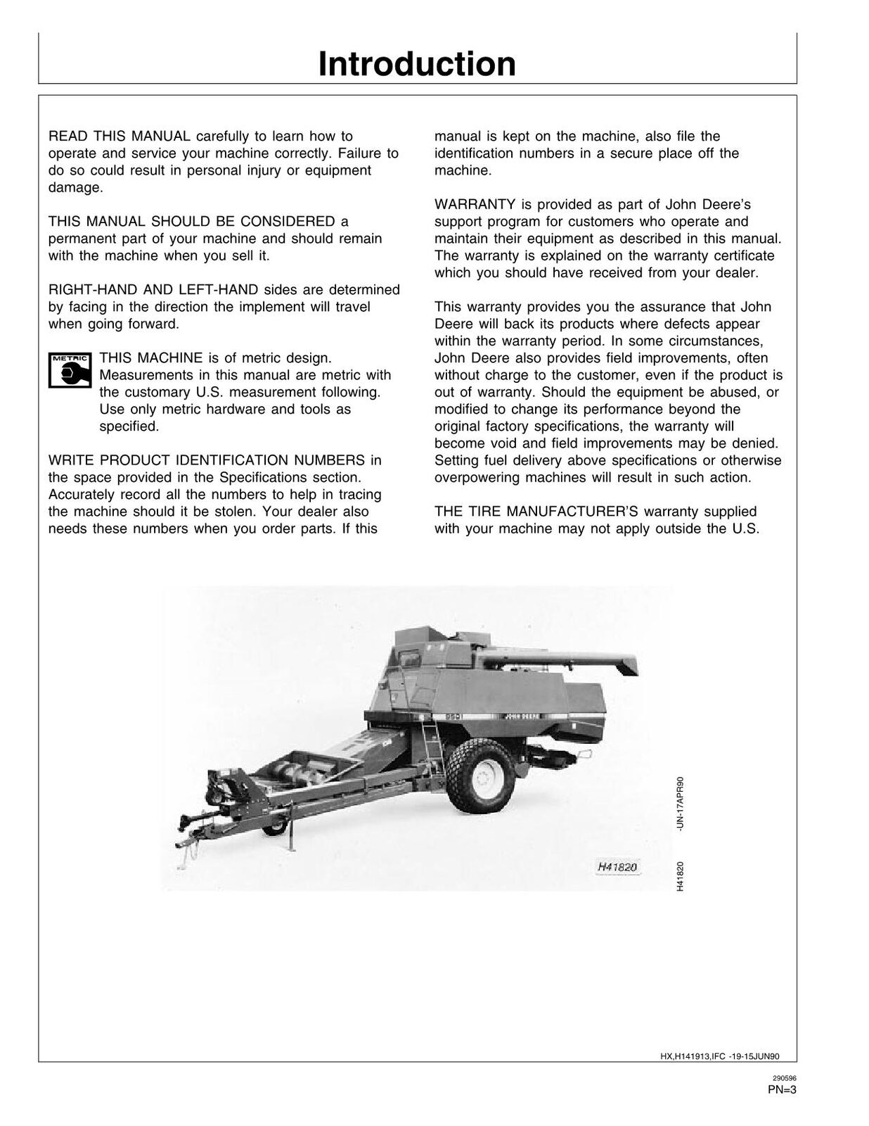 MANUEL D'UTILISATION DE LA MOISSONNEUSE-BATTEUSE JOHN DEERE 9501 