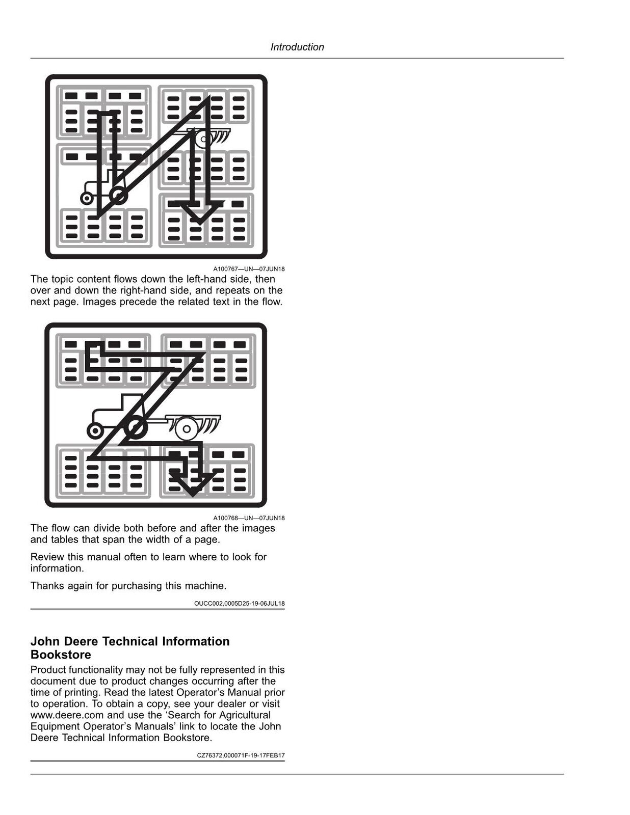 JOHN DEERE T670 COMBINE OPERATORS MANUAL #3