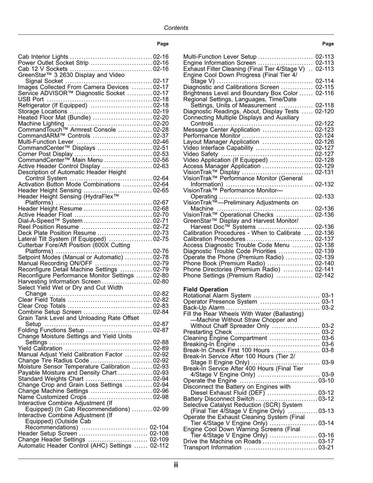 JOHN DEERE T670 MÄHDRESCHER-BETRIEBSHANDBUCH NR. 3 