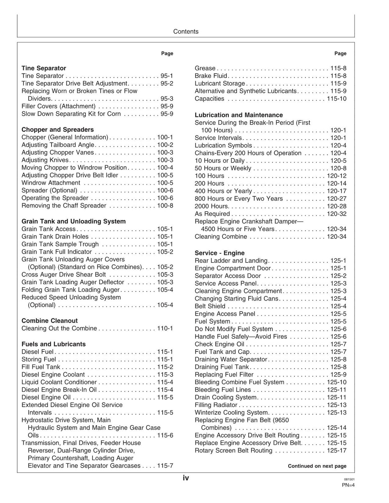 JOHN DEERE 9650 CTS MÄHDRESCHER-BETRIEBSHANDBUCH NR. 3 