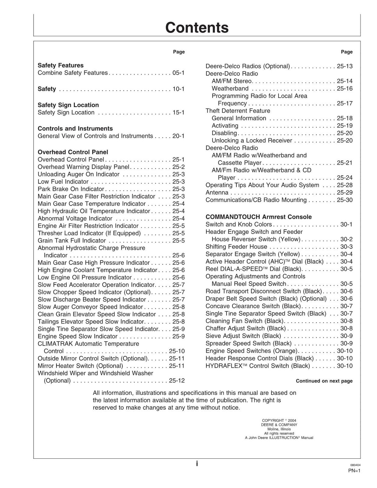 JOHN DEERE 9860 STS MÄHDRESCHER-BETRIEBSHANDBUCH NR. 2 