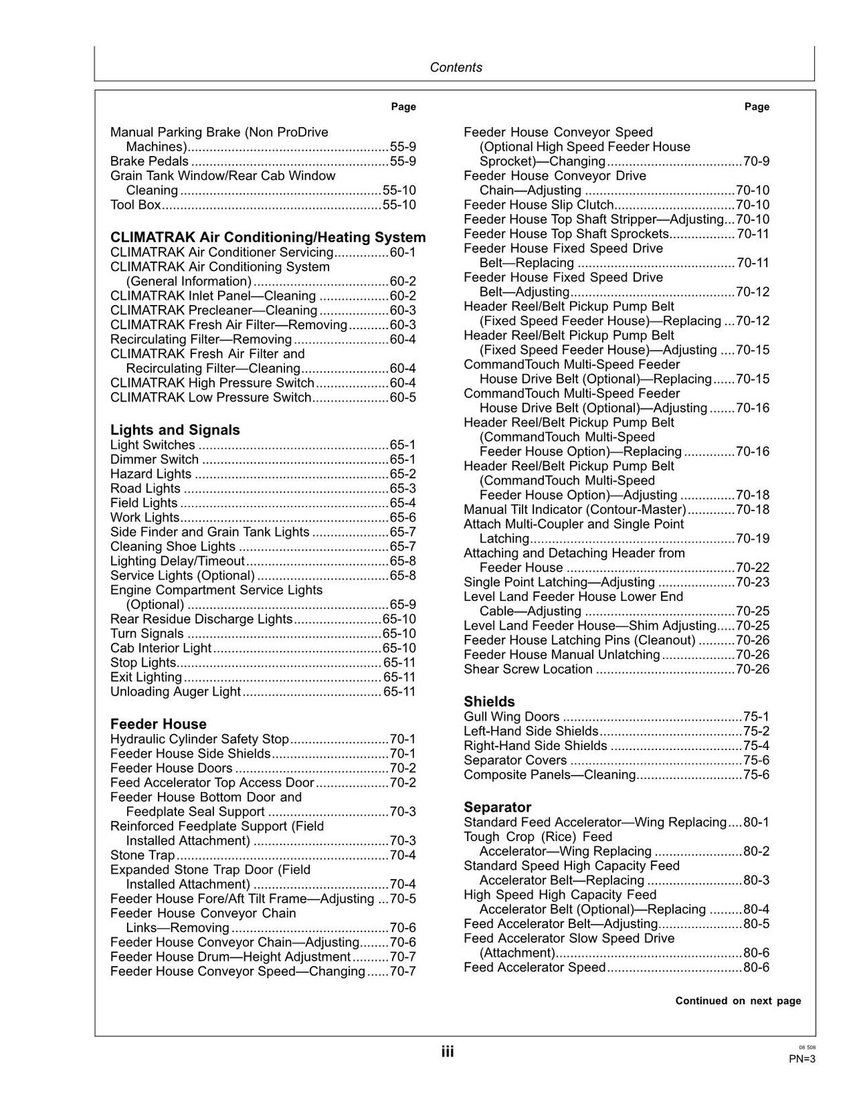 JOHN DEERE 9870 STS COMBINE OPERATORS MANUAL #2