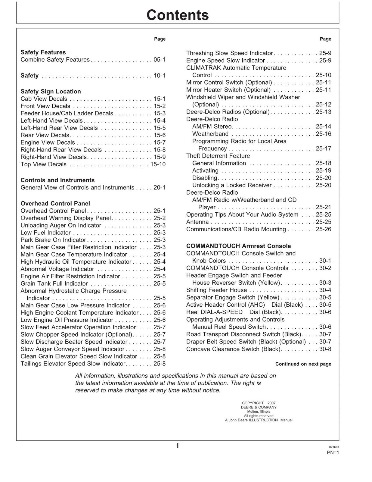 JOHN DEERE 9660 9760 STS  COMBINE OPERATORS MANUAL #2