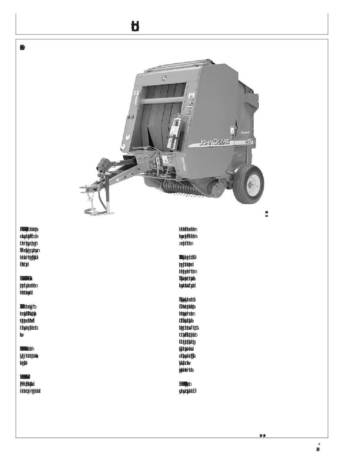 JOHN DEERE 457 BALER OPERATORS MANUAL #2