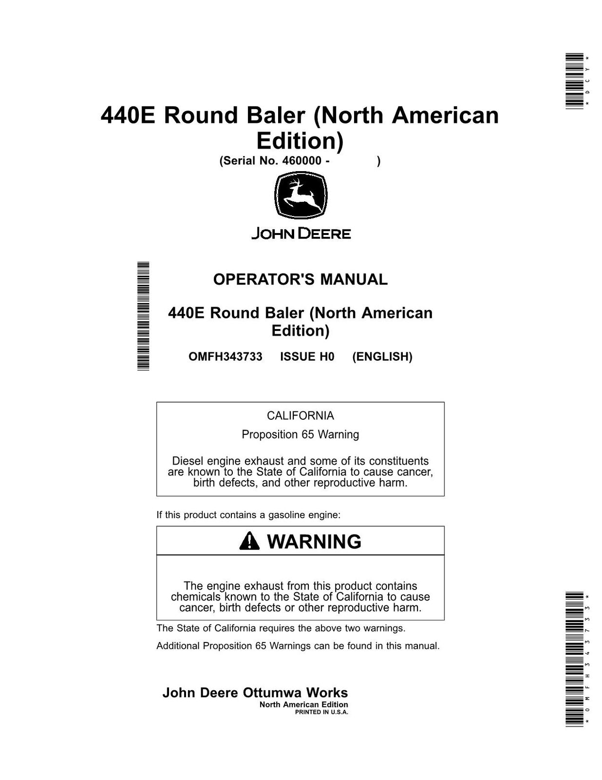 JOHN DEERE 440E BALER OPERATORS MANUAL #2