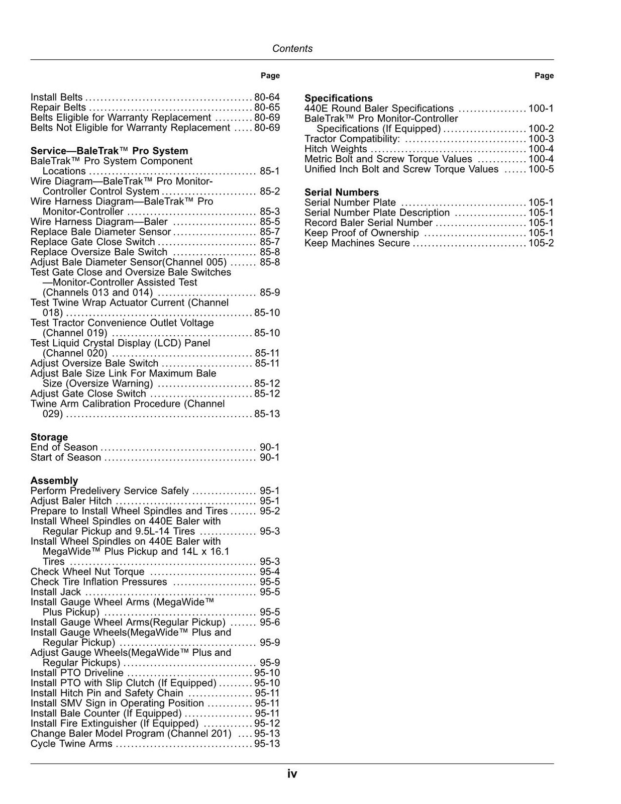 JOHN DEERE 440E BALER OPERATORS MANUAL #2