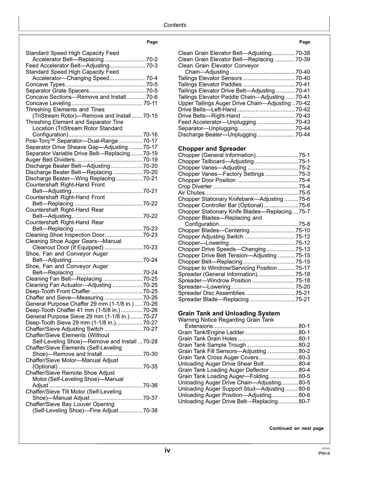 JOHN DEERE S550 COMBINE OPERATORS MANUAL