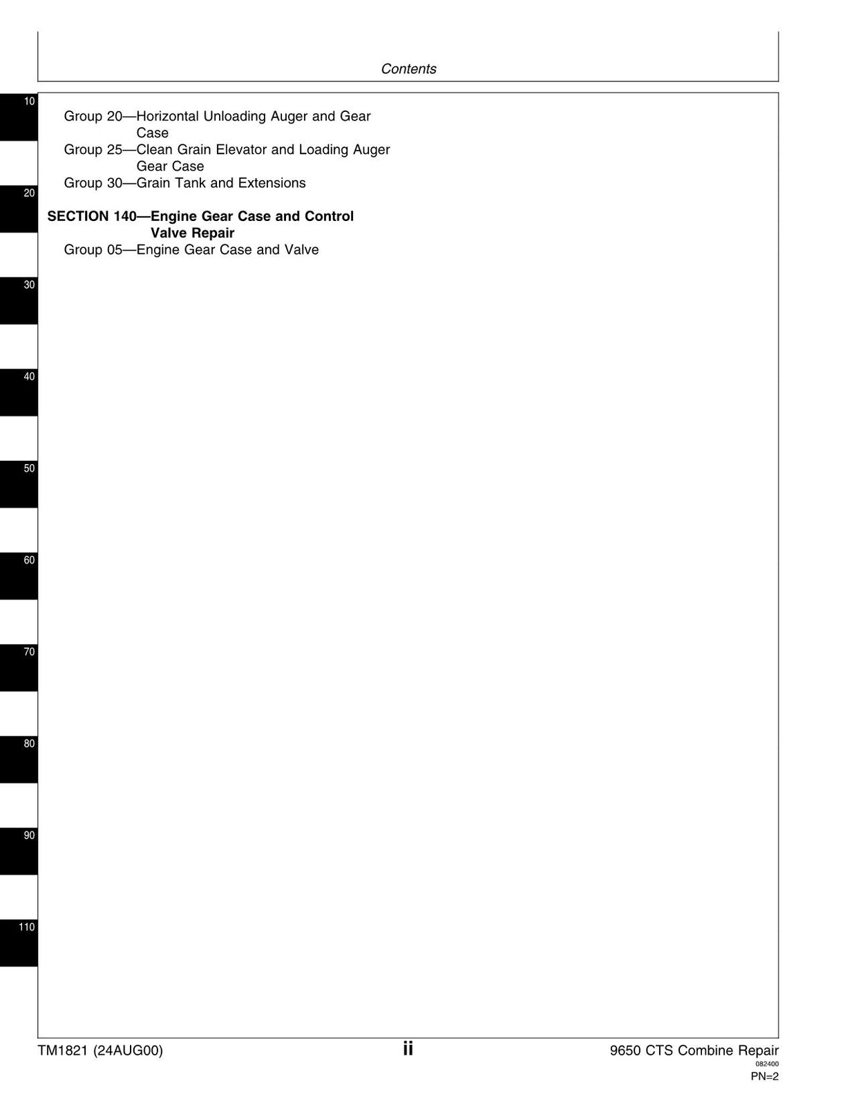 JOHN DEERE 9650 CTS  COMBINE REPAIR MANUAL 0-690400