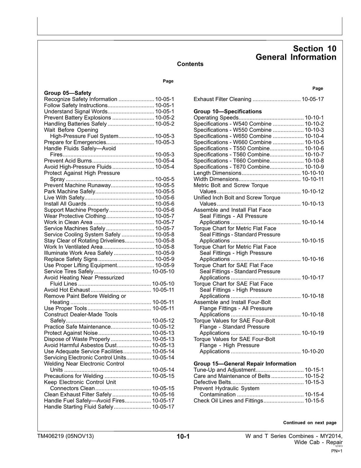 JOHN DEERE W540 W550 W650 W660 T550 T560 T660 COMBINE REPAIR SERVICE MANUAL