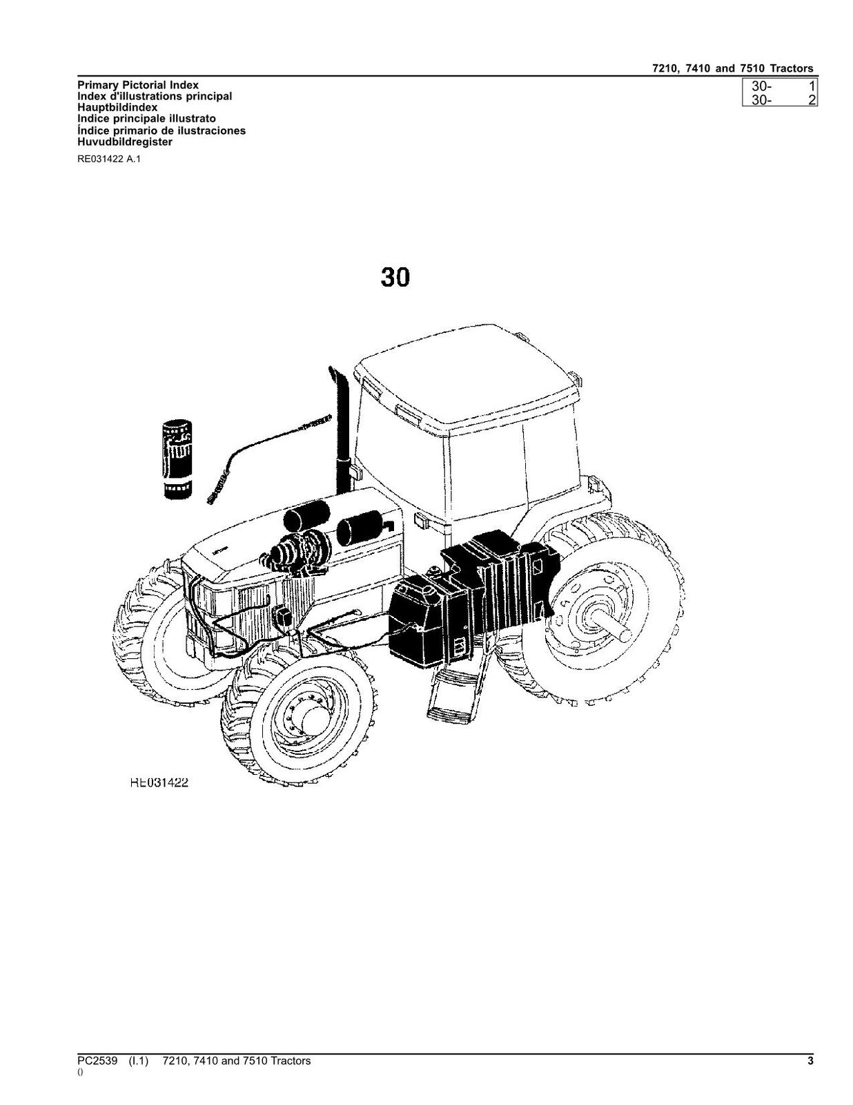 MANUEL DU CATALOGUE DES PIÈCES DE RECHANGE POUR TRACTEUR JOHN DEERE 7210 7410 7510 