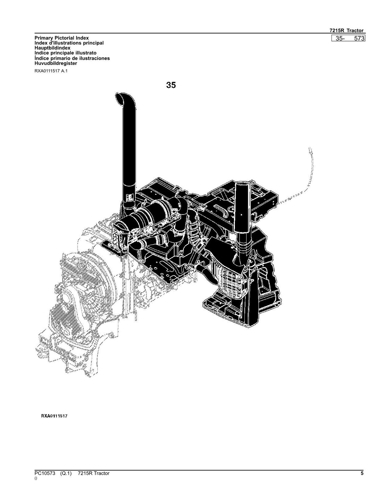 JOHN DEERE 7215R TRACTOR PARTS CATALOG MANUAL