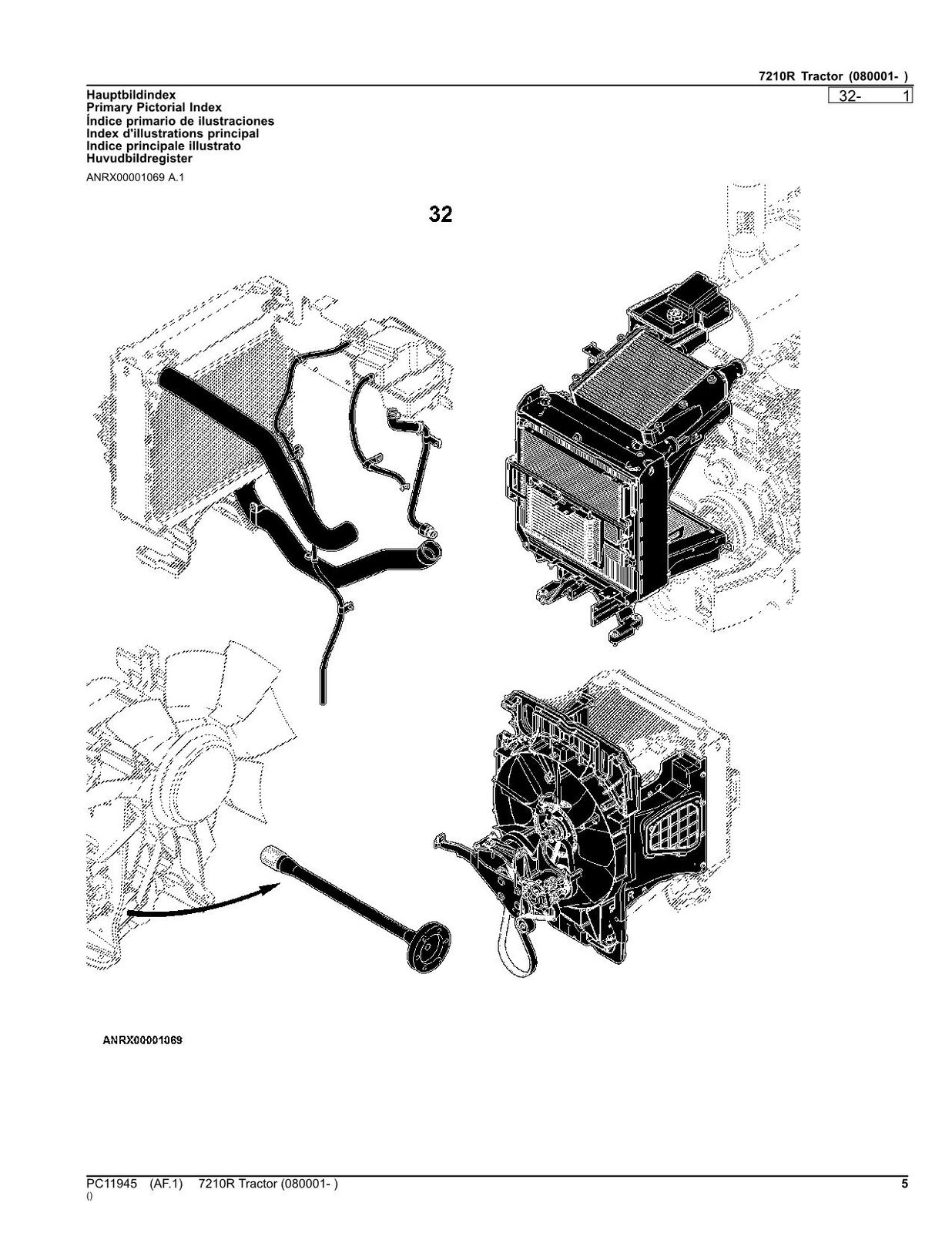 JOHN DEERE 7210R TRAKTOR-TEILEKATALOGHANDBUCH 