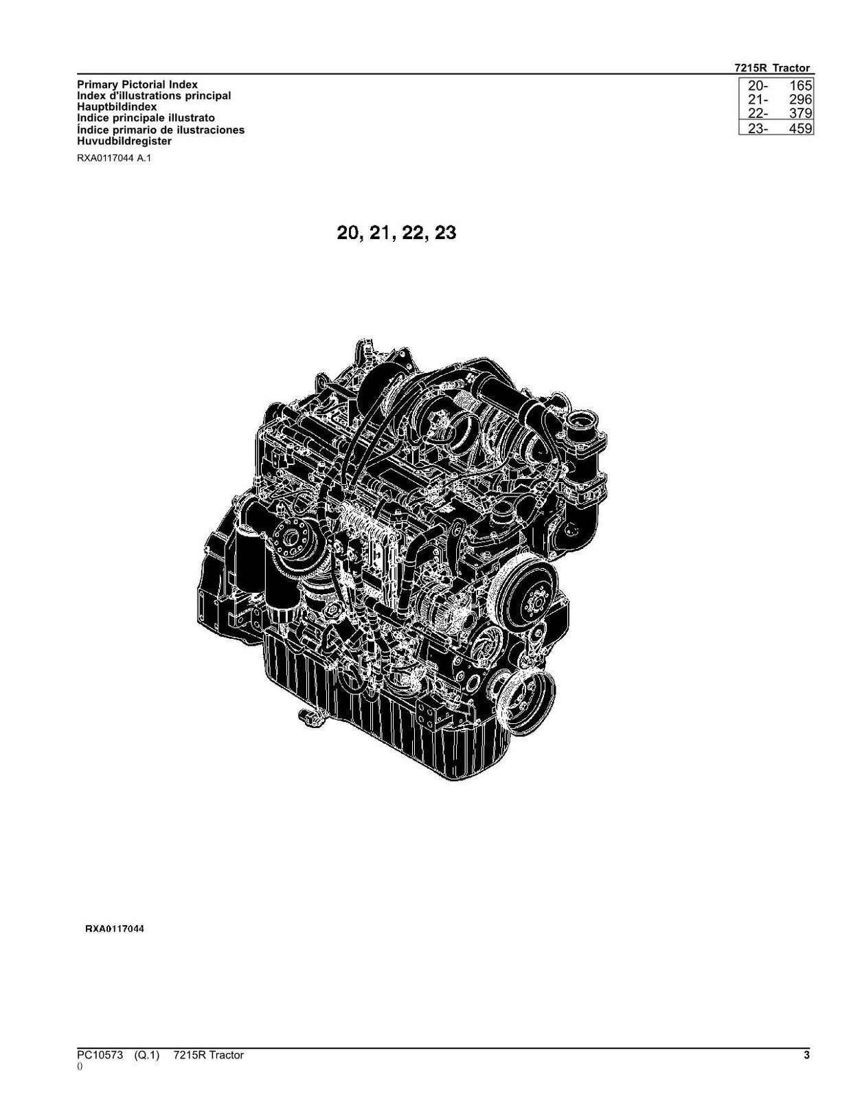 JOHN DEERE 7215R TRACTOR PARTS CATALOG MANUAL