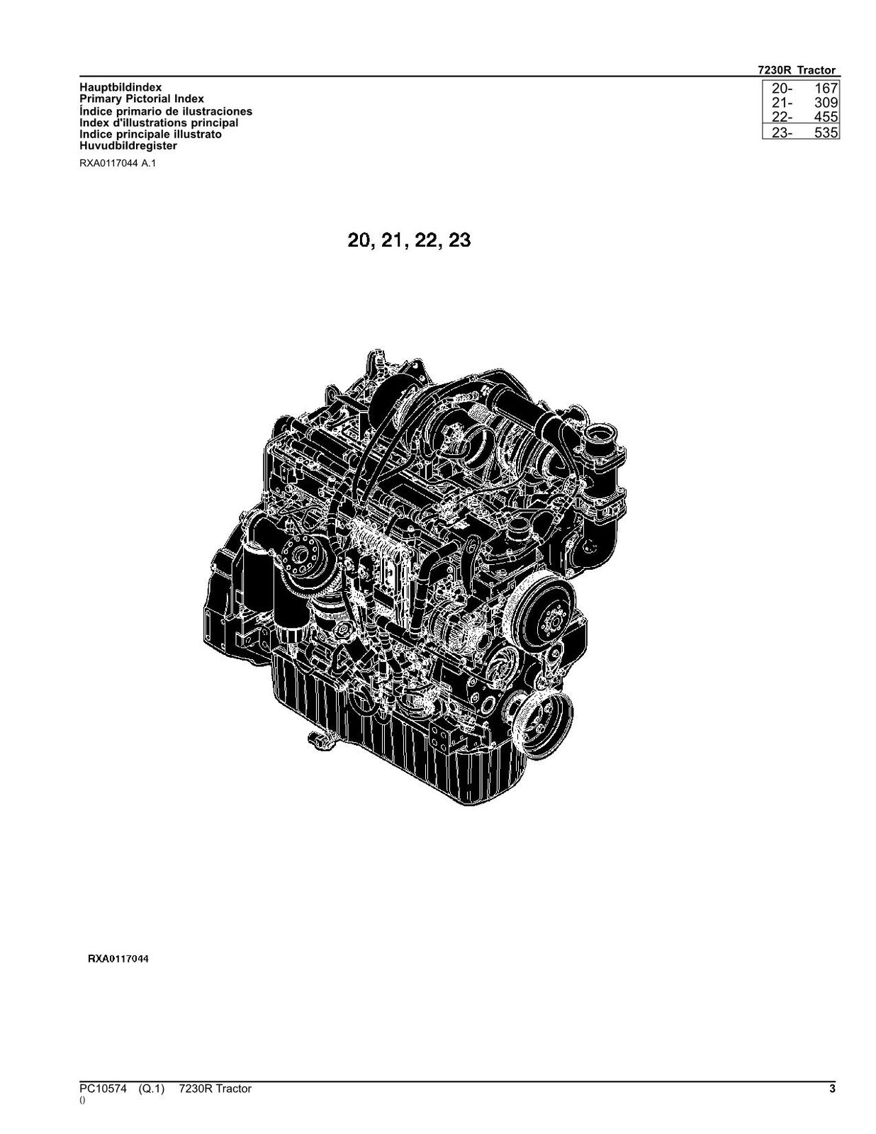 JOHN DEERE 7230R TRACTOR PARTS CATALOG MANUAL #1