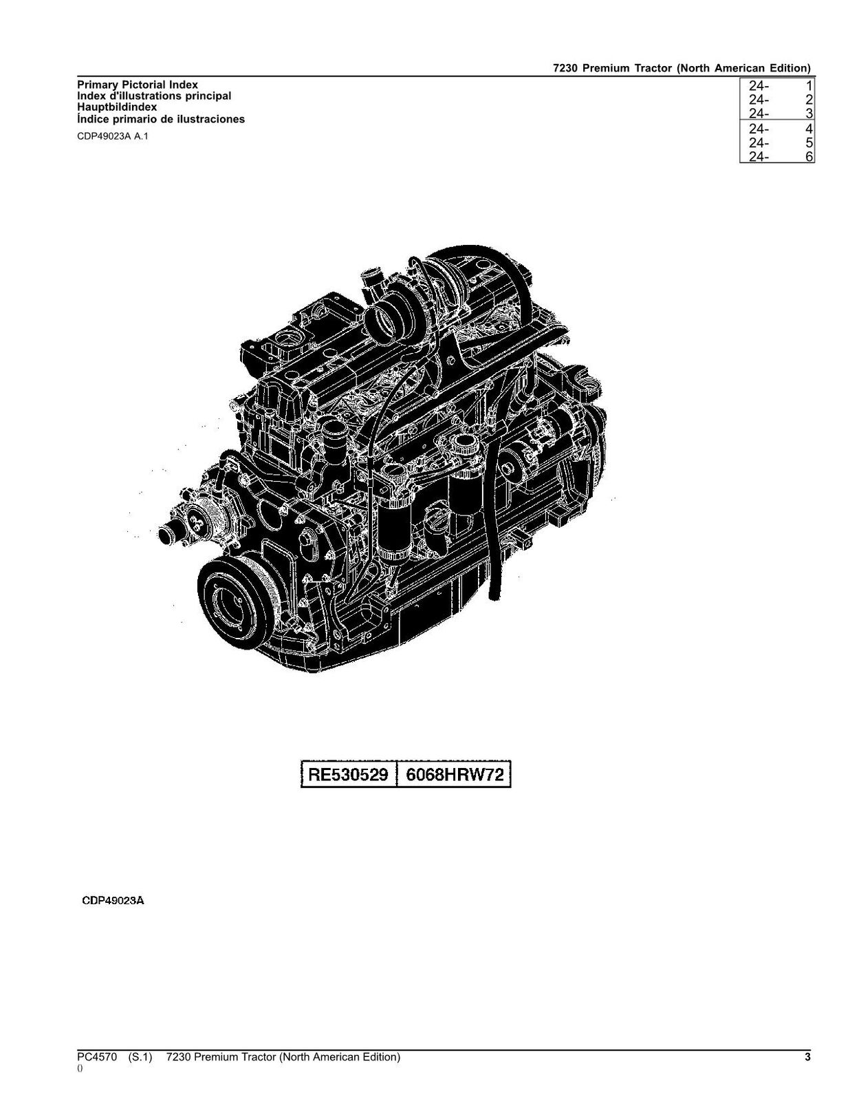 MANUEL DU CATALOGUE DES PIÈCES DU TRACTEUR JOHN DEERE 7230 #2 