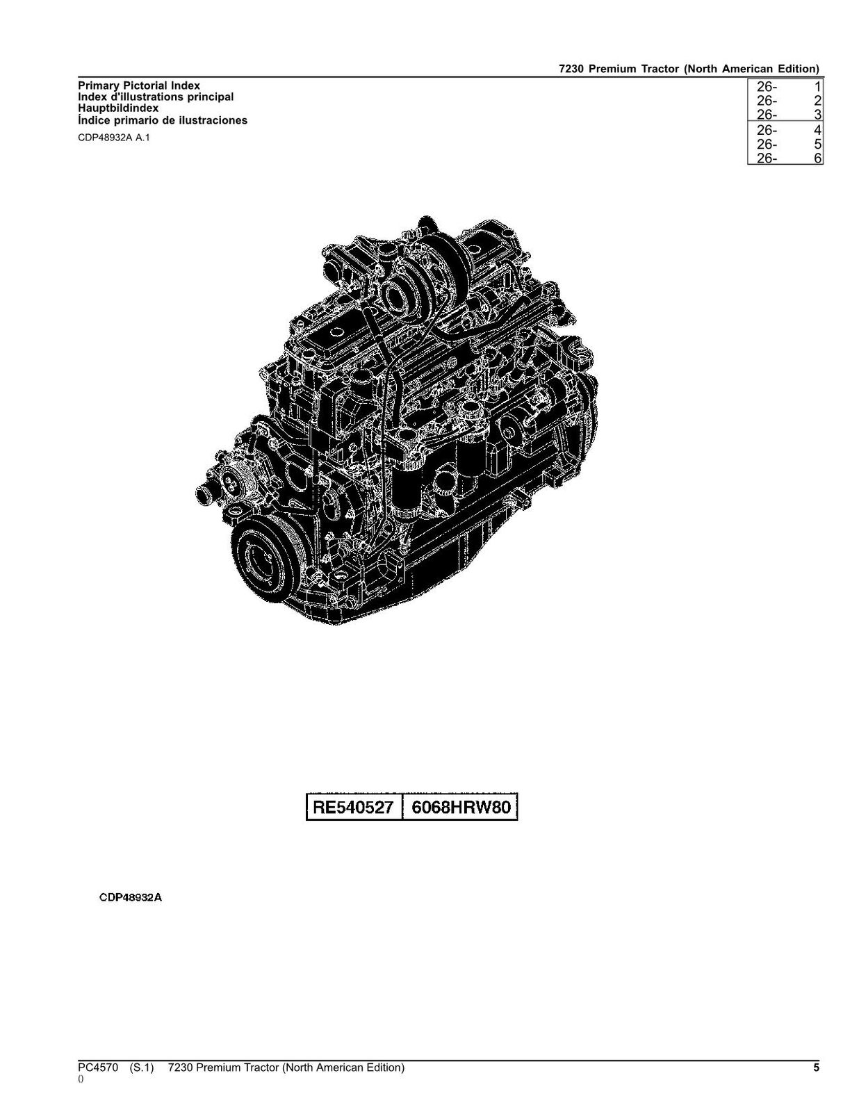 JOHN DEERE 7230 TRACTOR PARTS CATALOG MANUAL #2