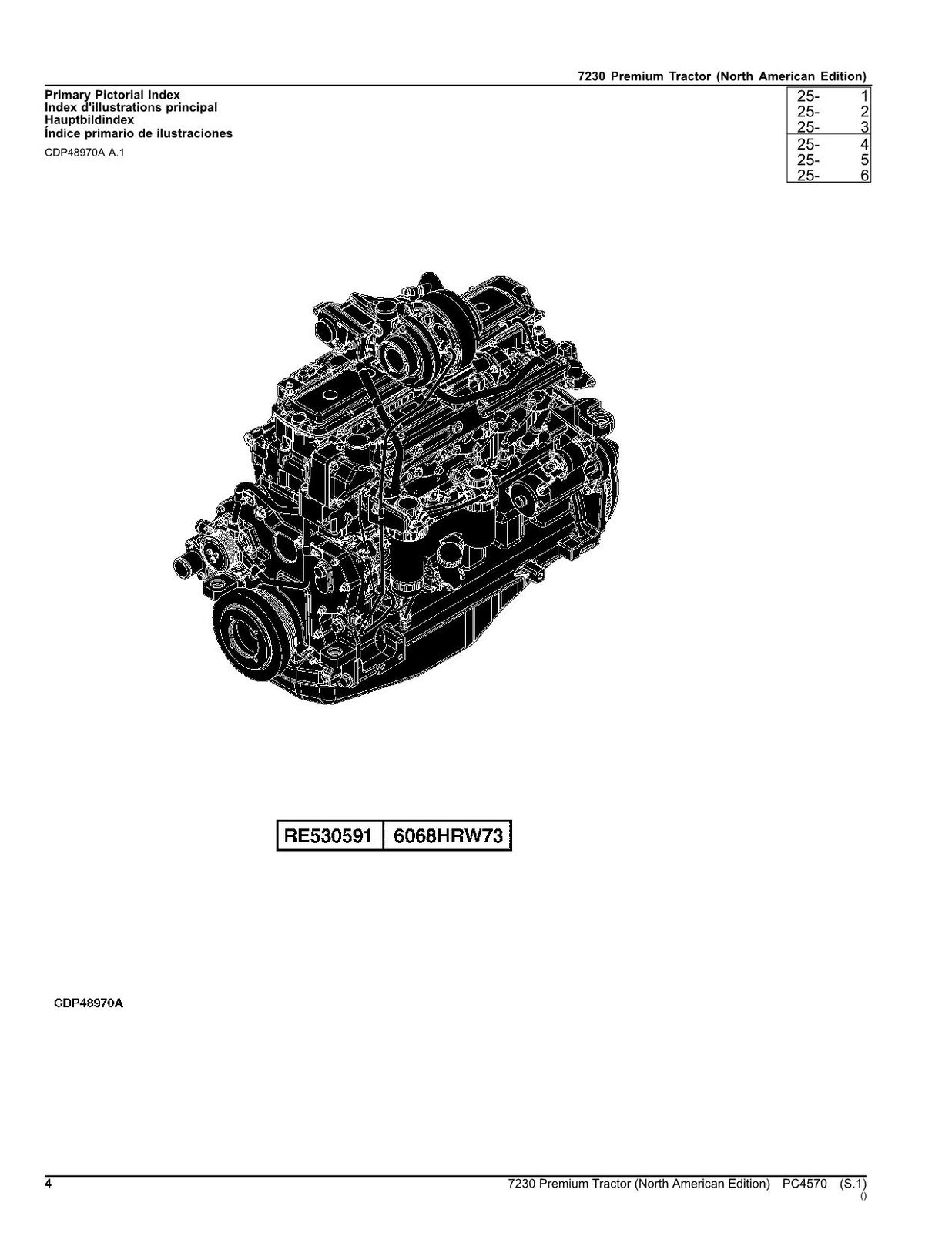 JOHN DEERE 7230 TRACTOR PARTS CATALOG MANUAL #2