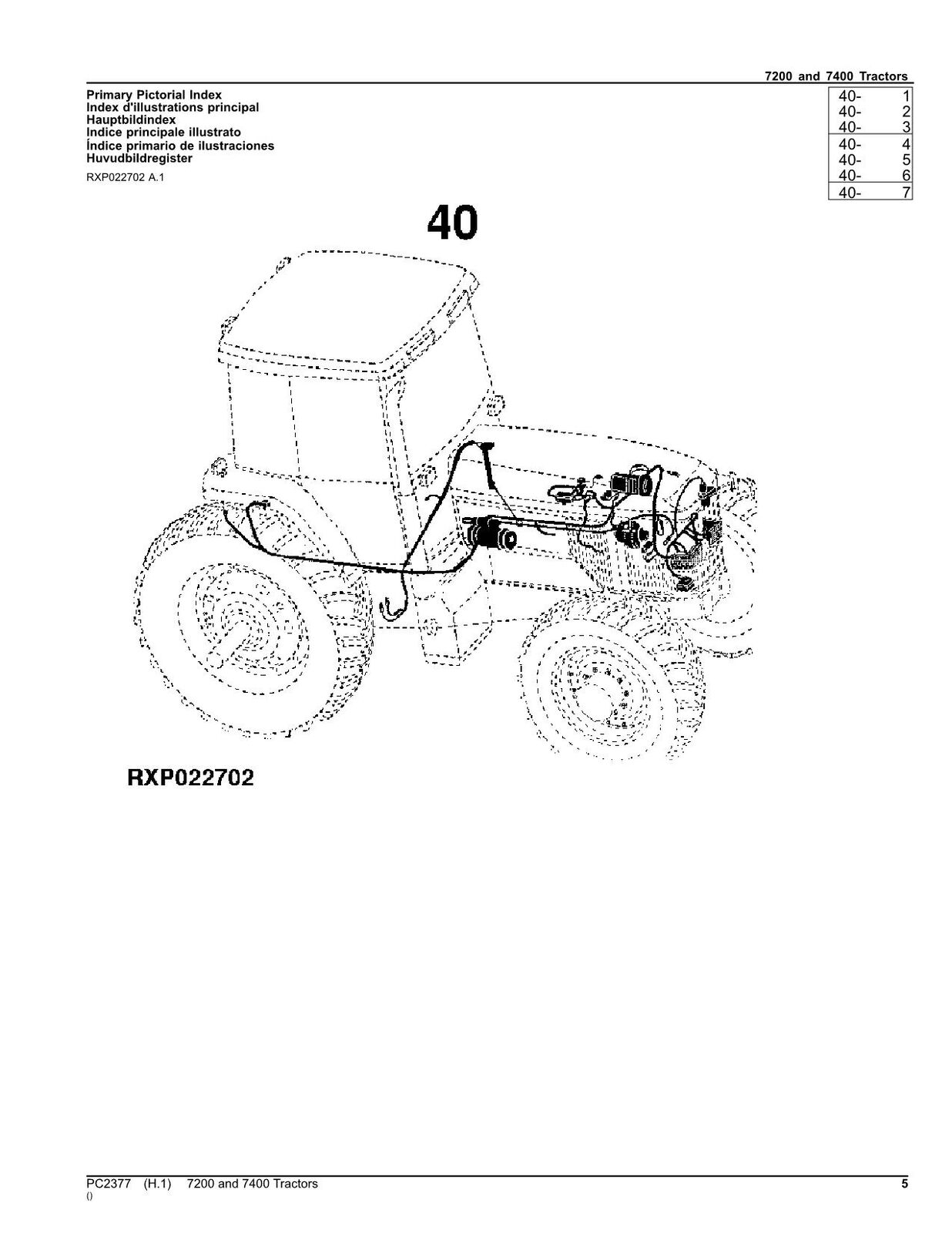 JOHN DEERE 7200  7400 TRACTOR PARTS CATALOG MANUAL