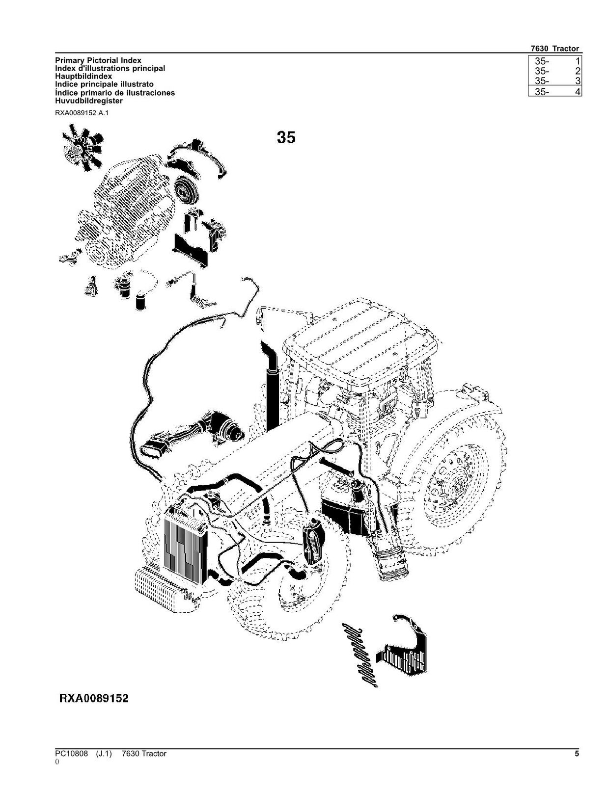 MANUEL DU CATALOGUE DES PIÈCES DU TRACTEUR JOHN DEERE 7630 