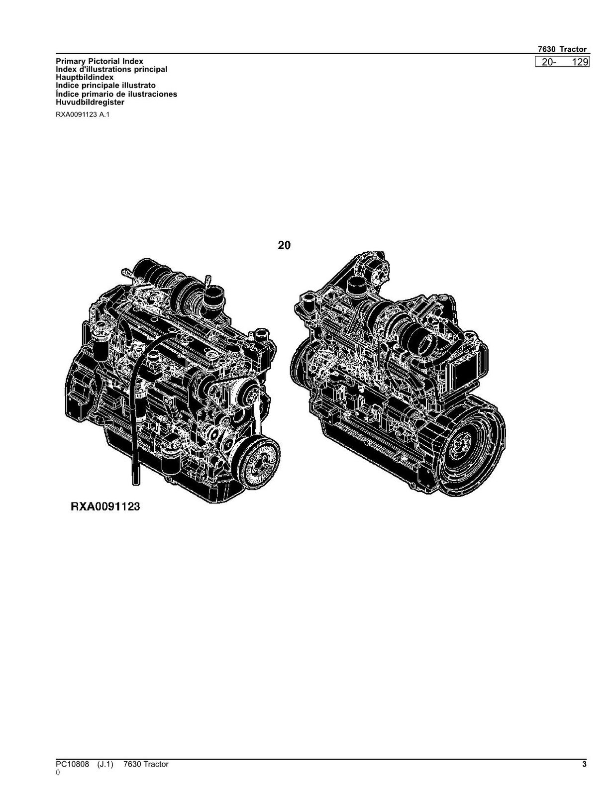 MANUEL DU CATALOGUE DES PIÈCES DU TRACTEUR JOHN DEERE 7630 