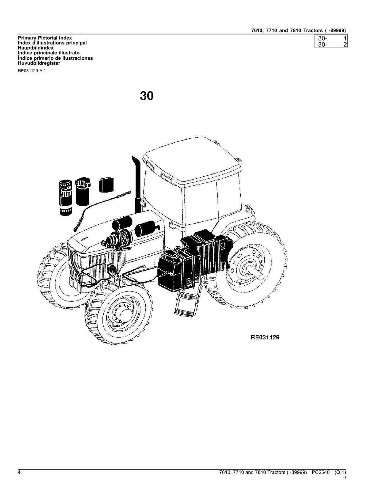 JOHN DEERE 7610  7710  7810 TRACTOR PARTS CATALOG MANUAL