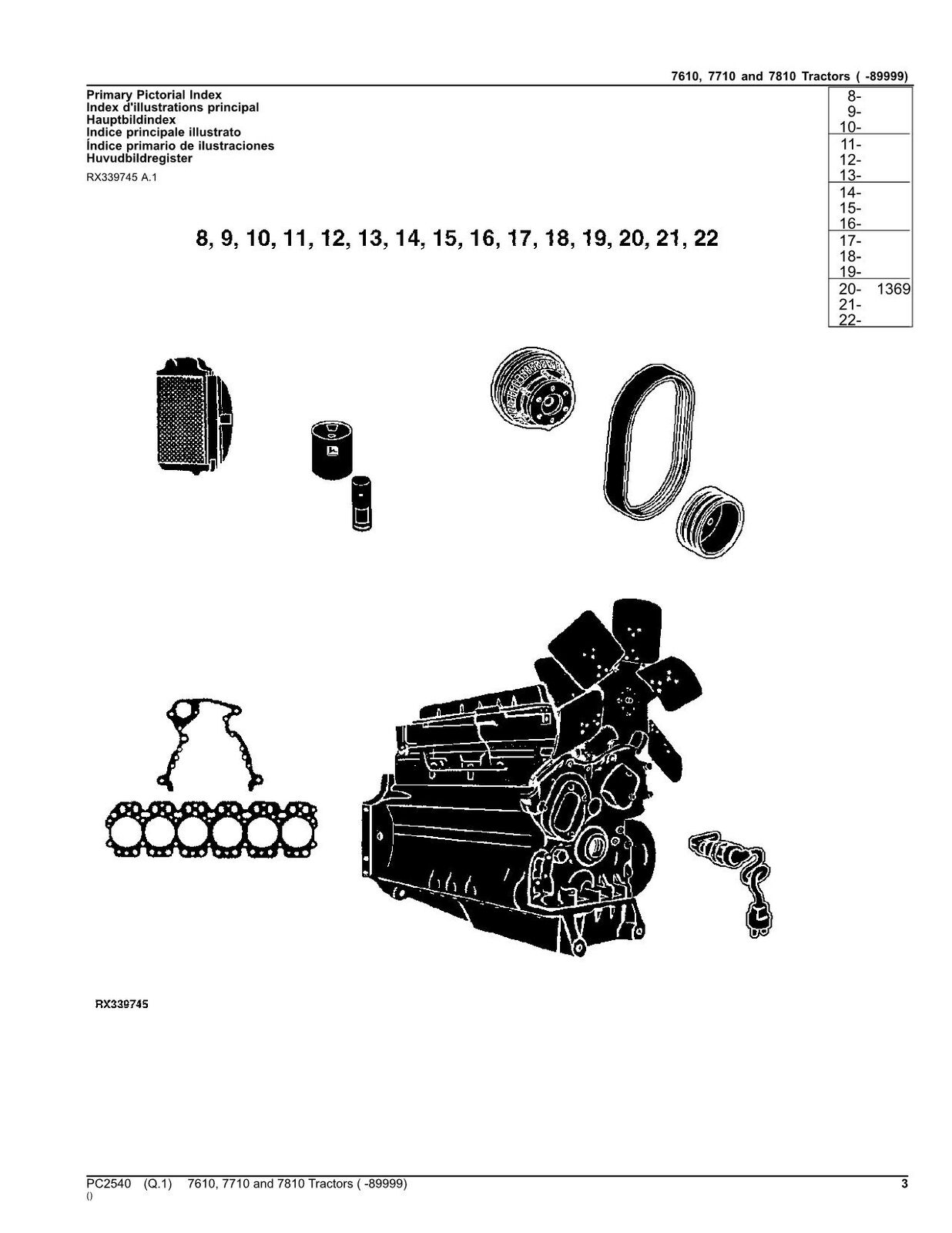 MANUEL DU CATALOGUE DES PIÈCES DE RECHANGE POUR TRACTEUR JOHN DEERE 7610 7710 7810 