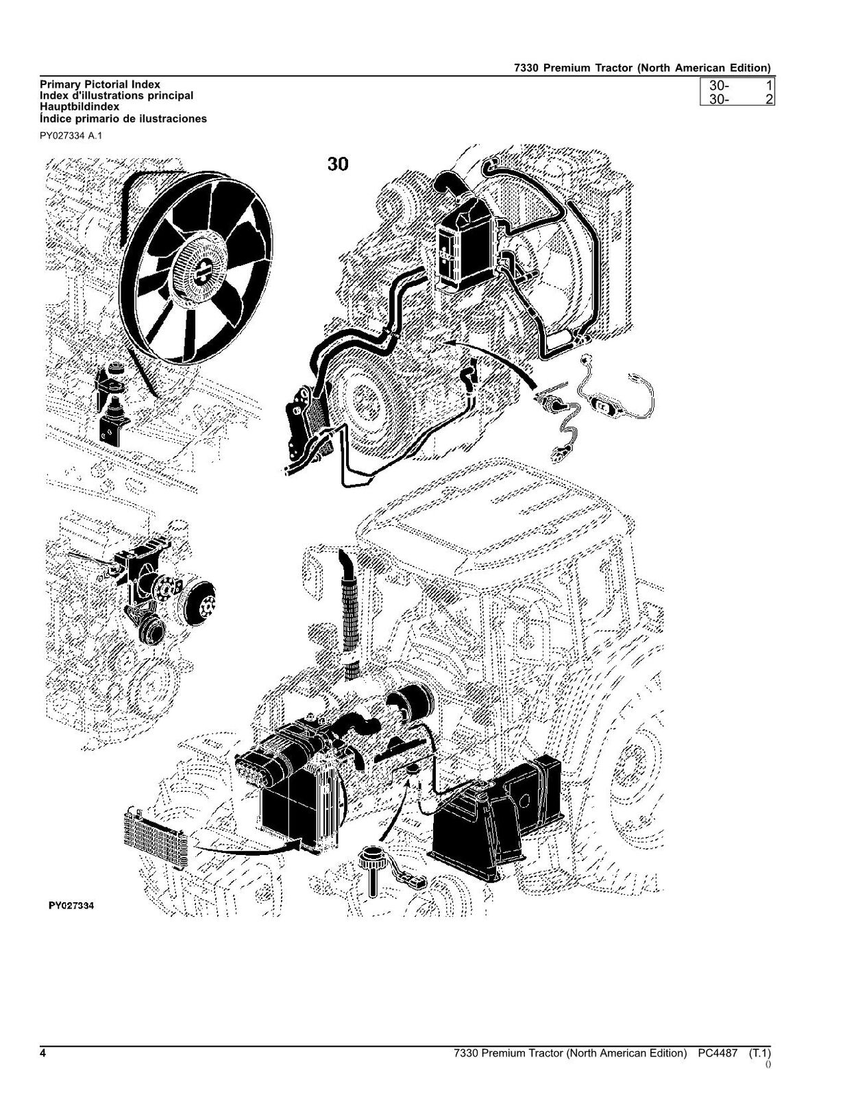 JOHN DEERE 7330 PREMIUM TRAKTOR ERSATZTEILKATALOGHANDBUCH #2 