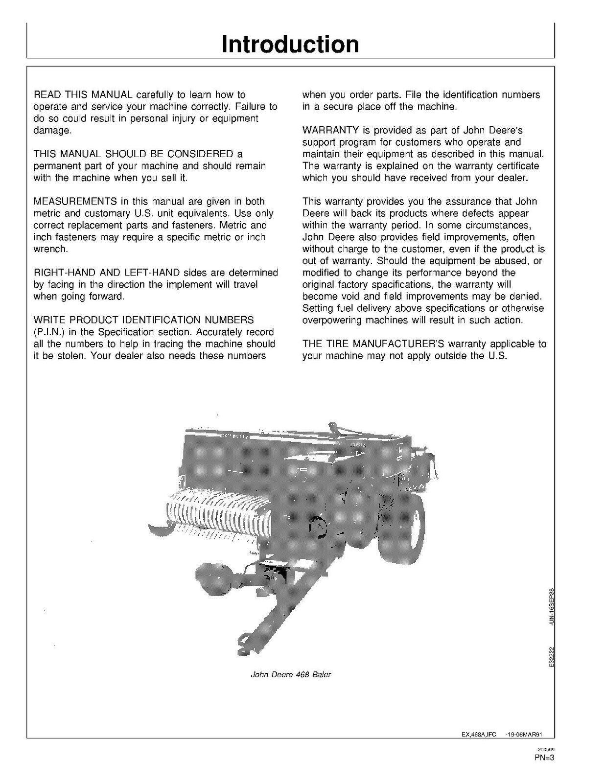 JOHN DEERE 468 BALLENPRESSE BEDIENUNGSANLEITUNG #2 