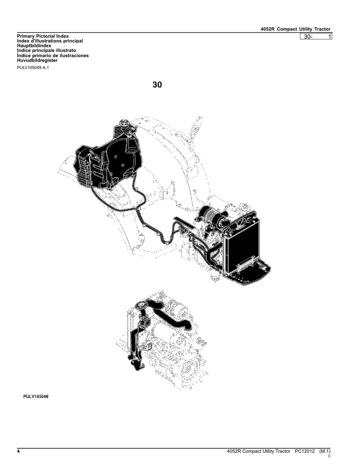 JOHN DEERE 4052R TRACTOR PARTS CATALOG MANUAL #1