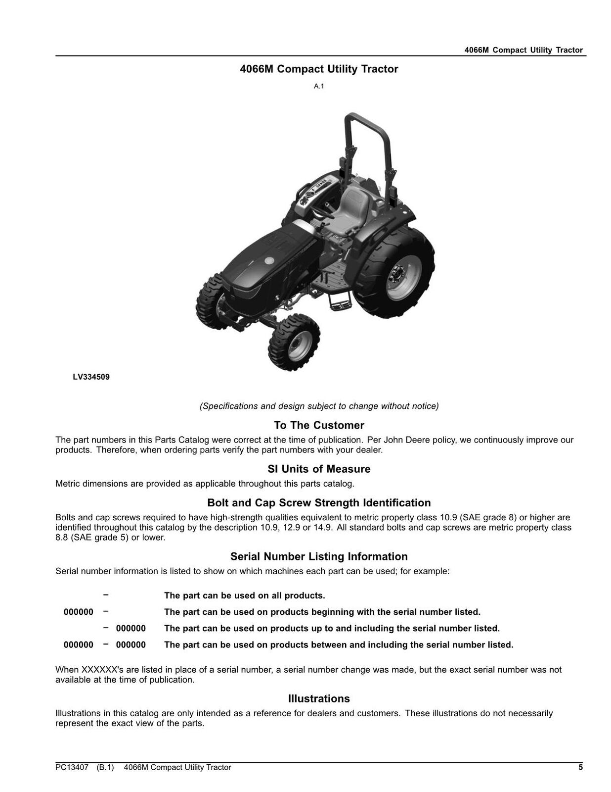 JOHN DEERE 4066M TRACTOR PARTS CATALOG MANUAL #3