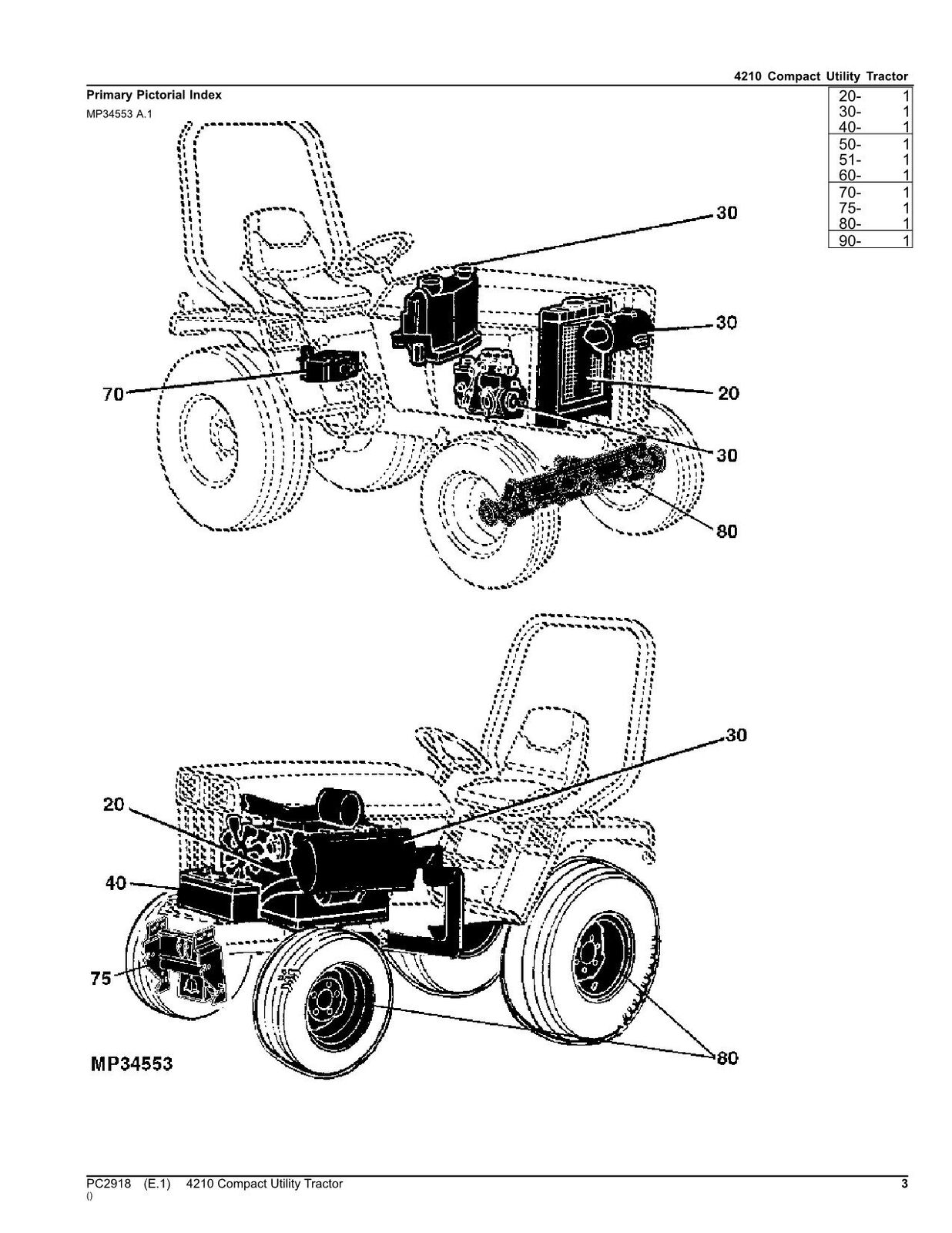 JOHN DEERE 4210 TRACTOR PARTS CATALOG MANUAL