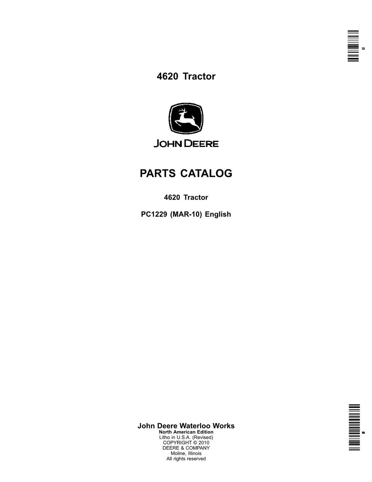 JOHN DEERE 4620 TRACTOR PARTS CATALOG MANUAL