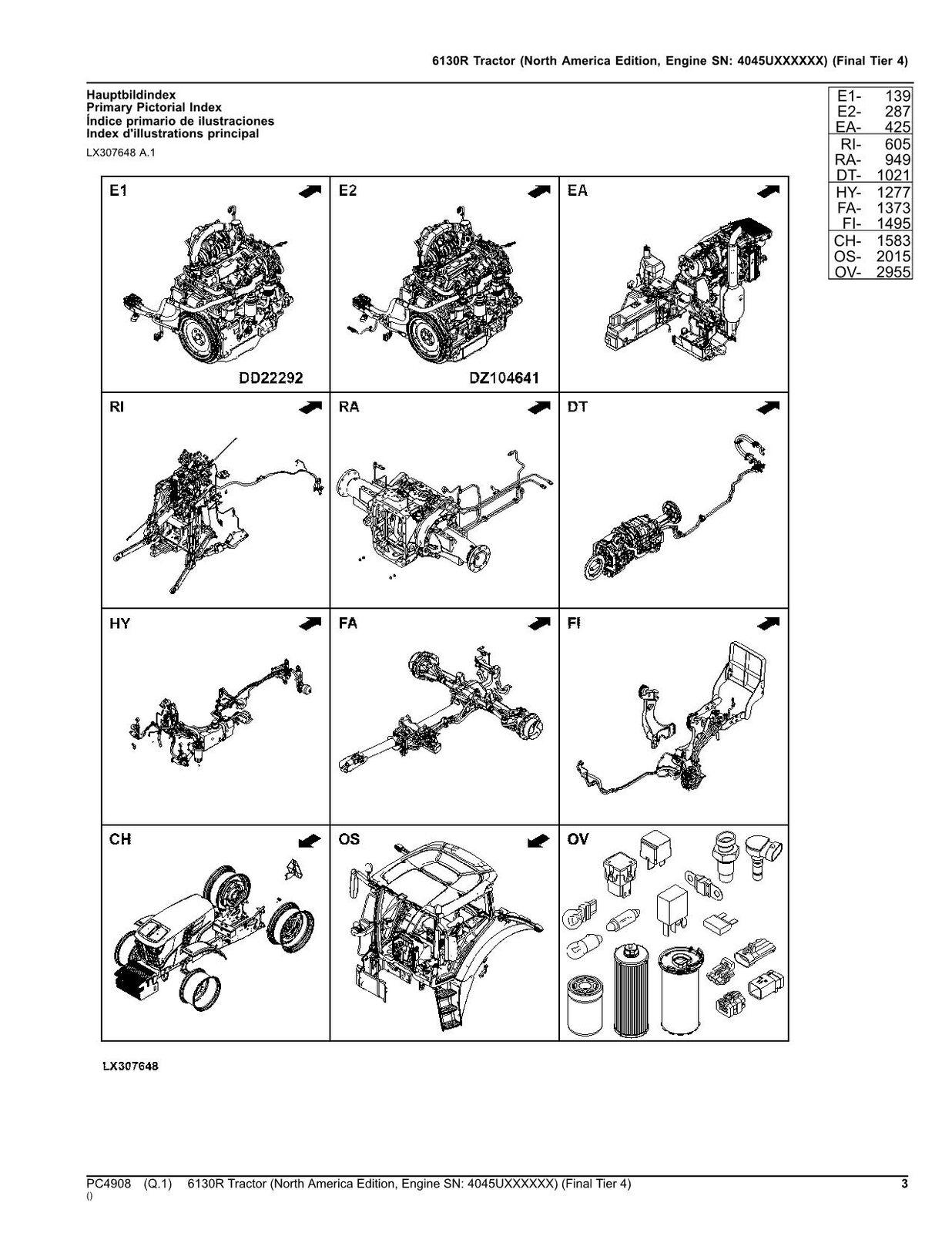 JOHN DEERE 6130R TRACTOR PARTS CATALOG MANUAL #2