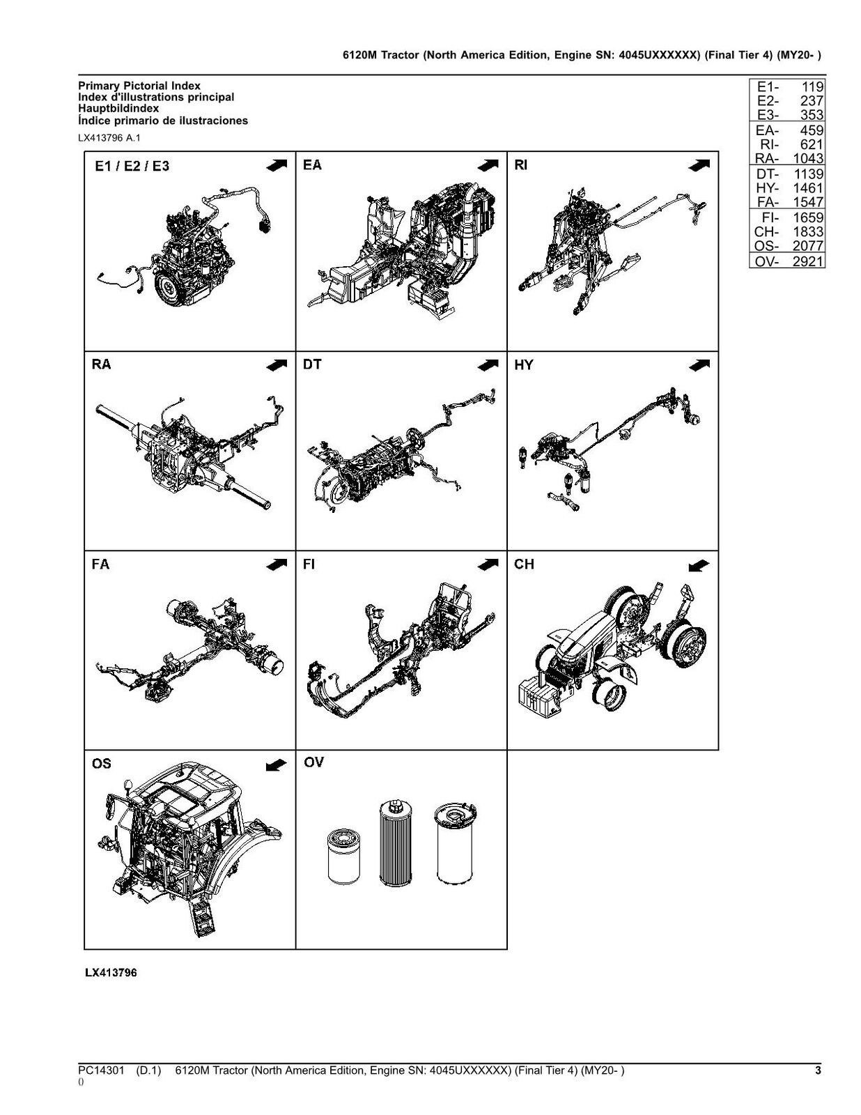 JOHN DEERE 6120M TRAKTOR ERSATZTEILKATALOGHANDBUCH MY2020- 