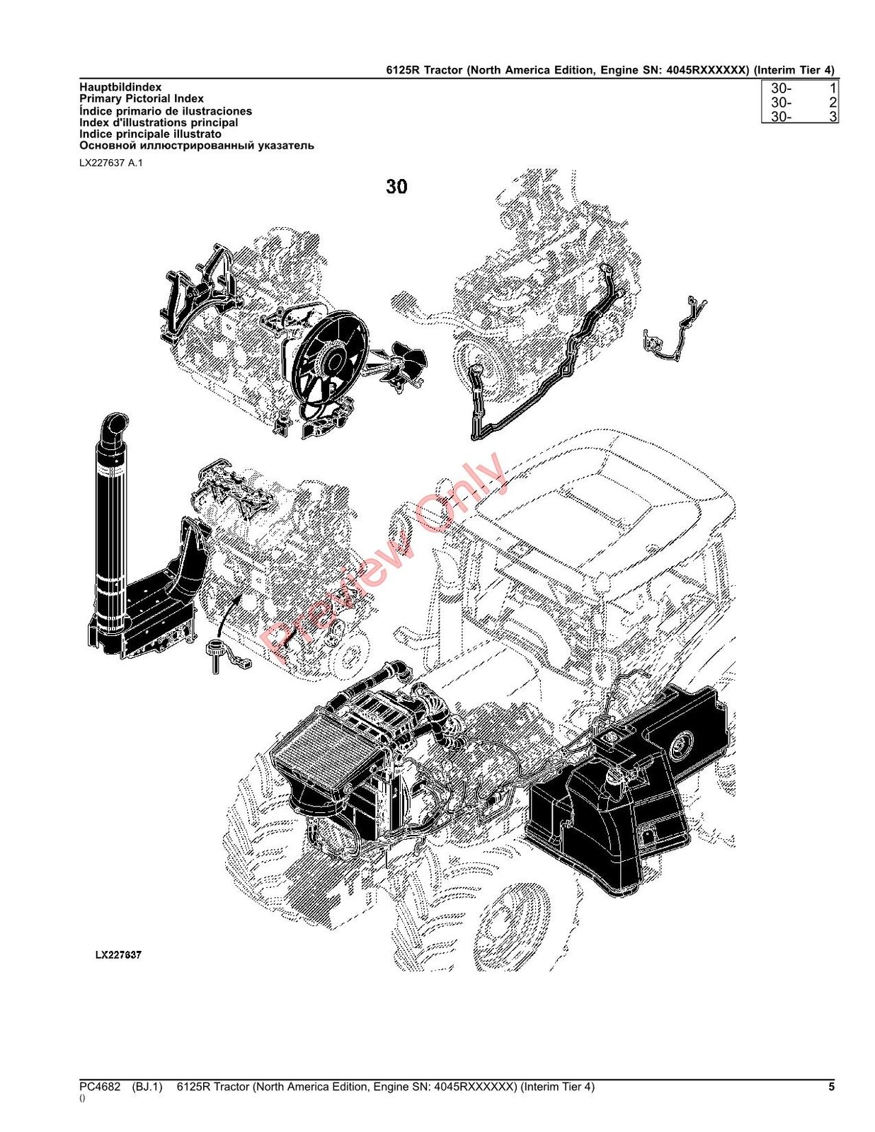 MANUEL DU CATALOGUE DES PIÈCES DU TRACTEUR JOHN DEERE 6125R 