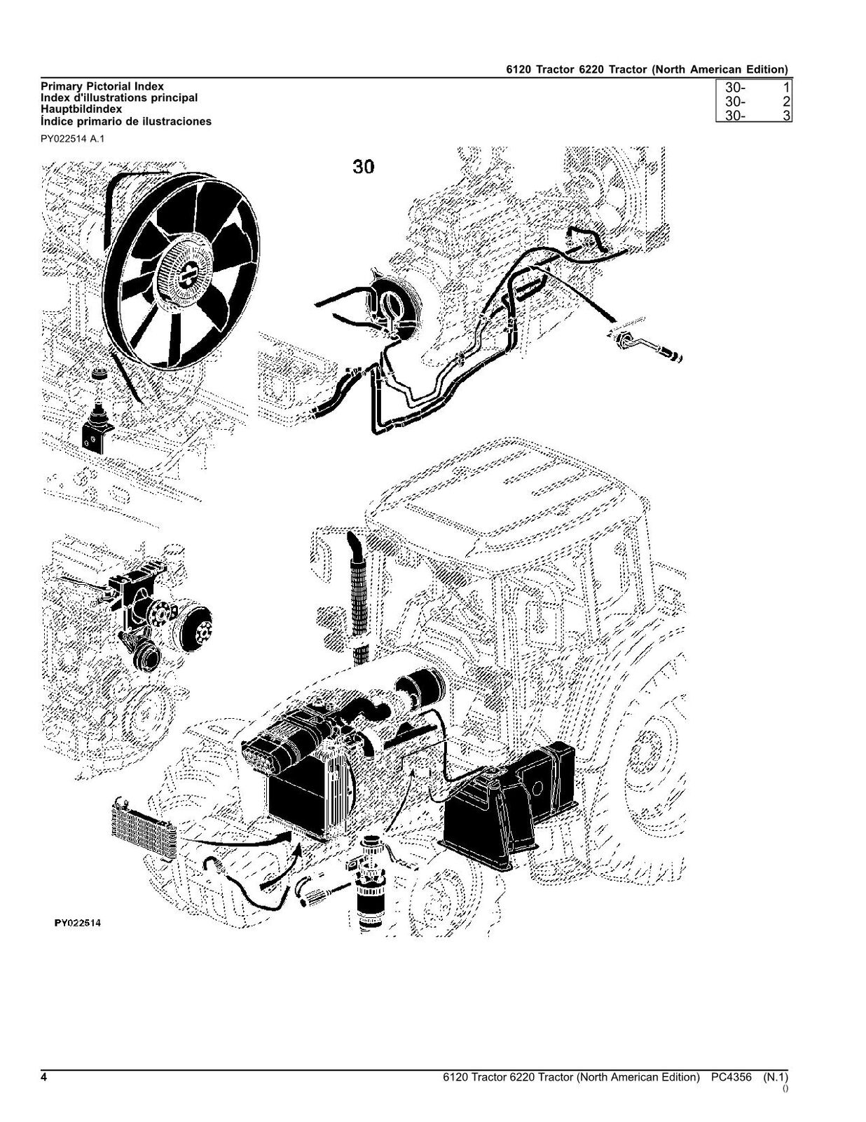 JOHN DEERE 6120  6220 TRACTOR PARTS CATALOG MANUAL