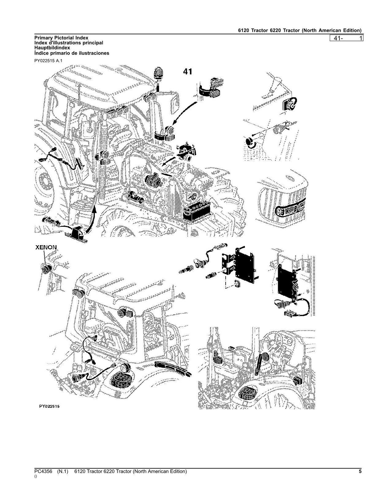 JOHN DEERE 6120 6220 TRAKTOR ERSATZTEILE KATALOGHANDBUCH 