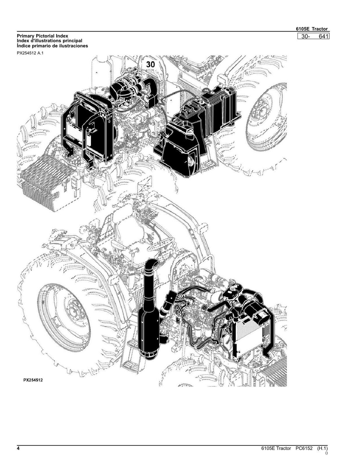 JOHN DEERE 6105E TRAKTOR-TEILEKATALOGHANDBUCH 