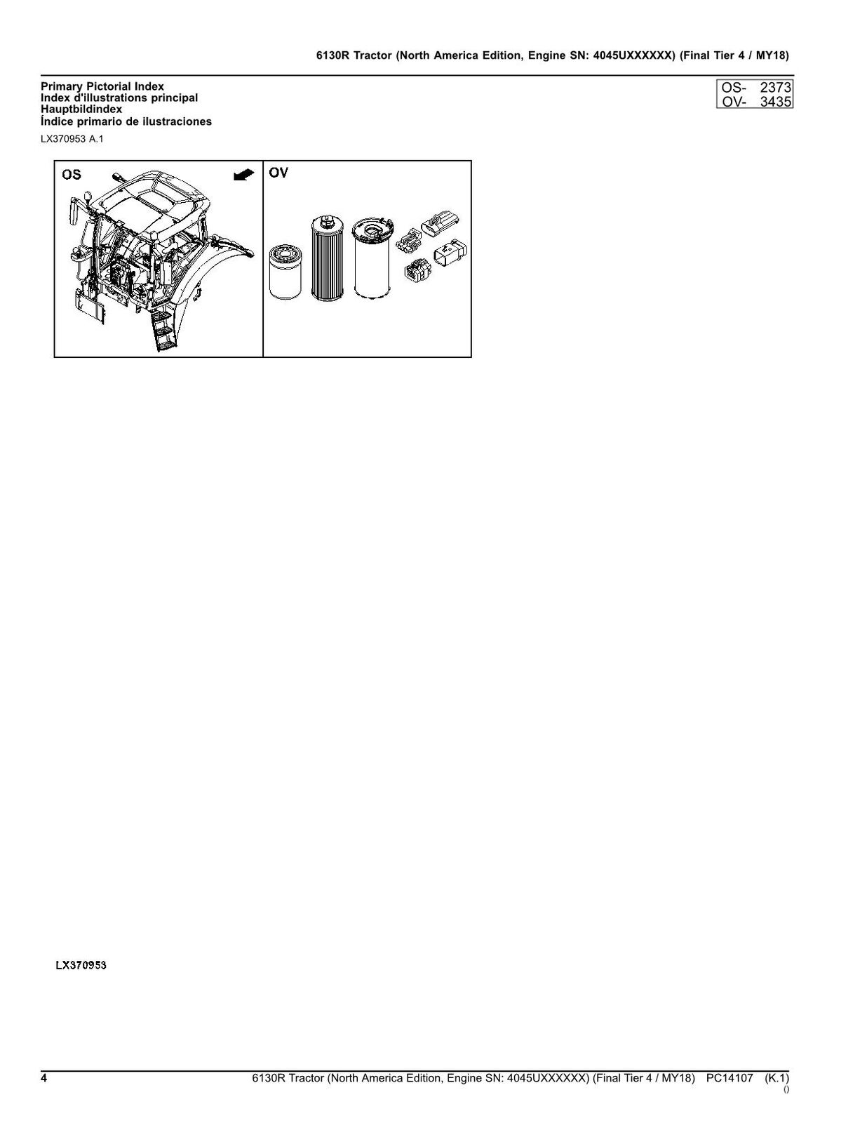 JOHN DEERE 6130R TRAKTOR ERSATZTEILKATALOGHANDBUCH #1 