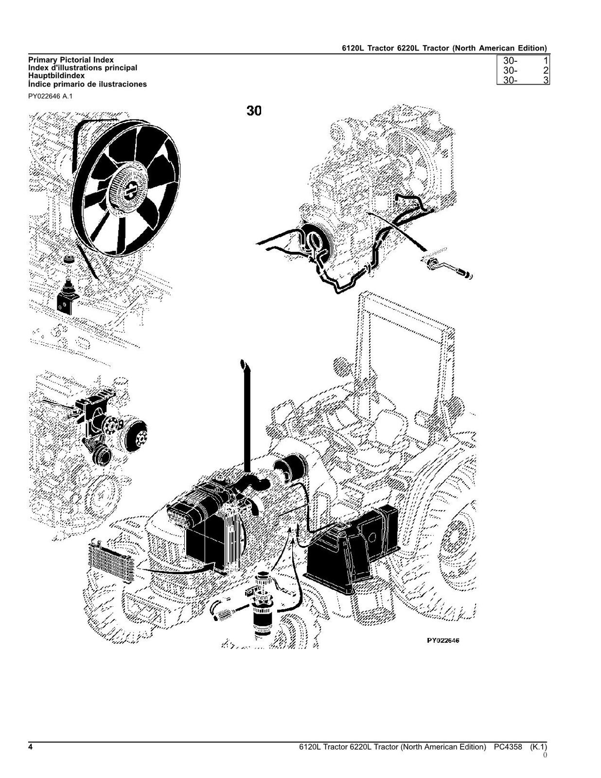 JOHN DEERE 6120L  6220L TRACTOR PARTS CATALOG MANUAL