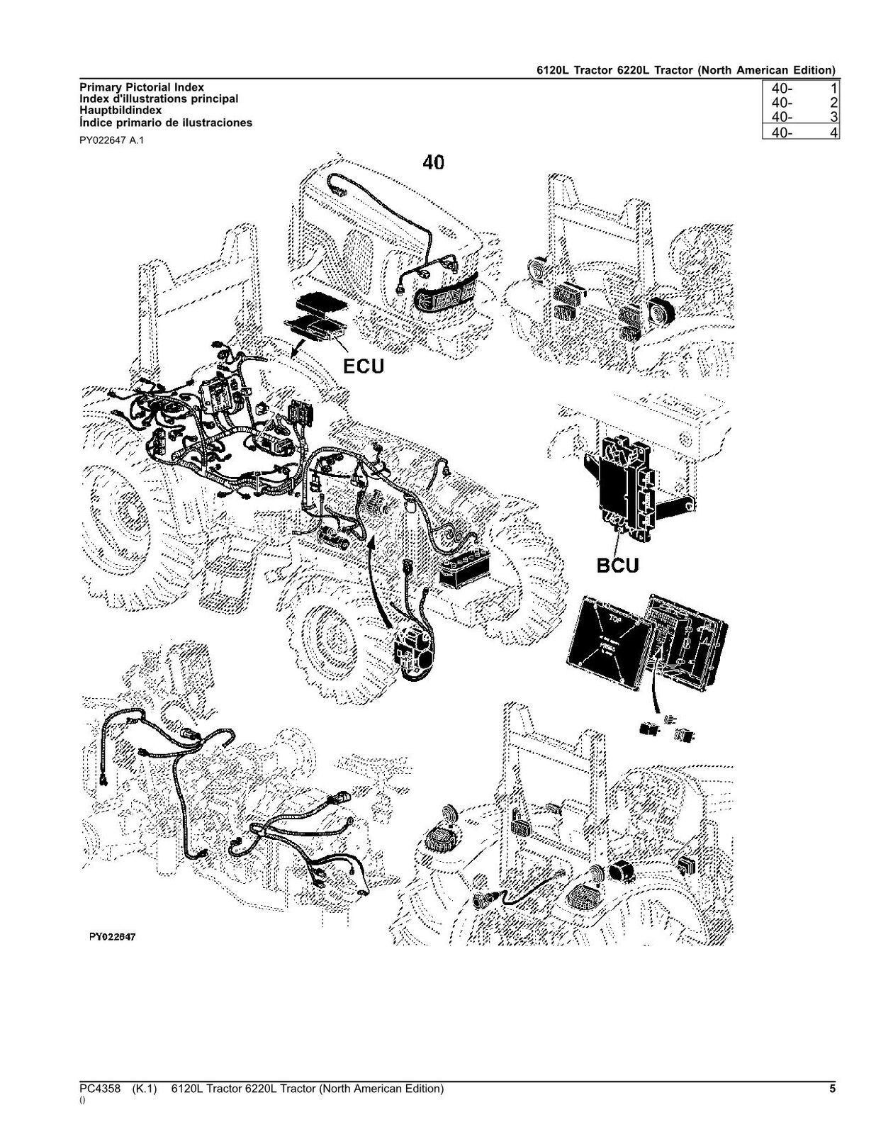 JOHN DEERE 6120L 6220L TRAKTOR ERSATZTEILKATALOGHANDBUCH 