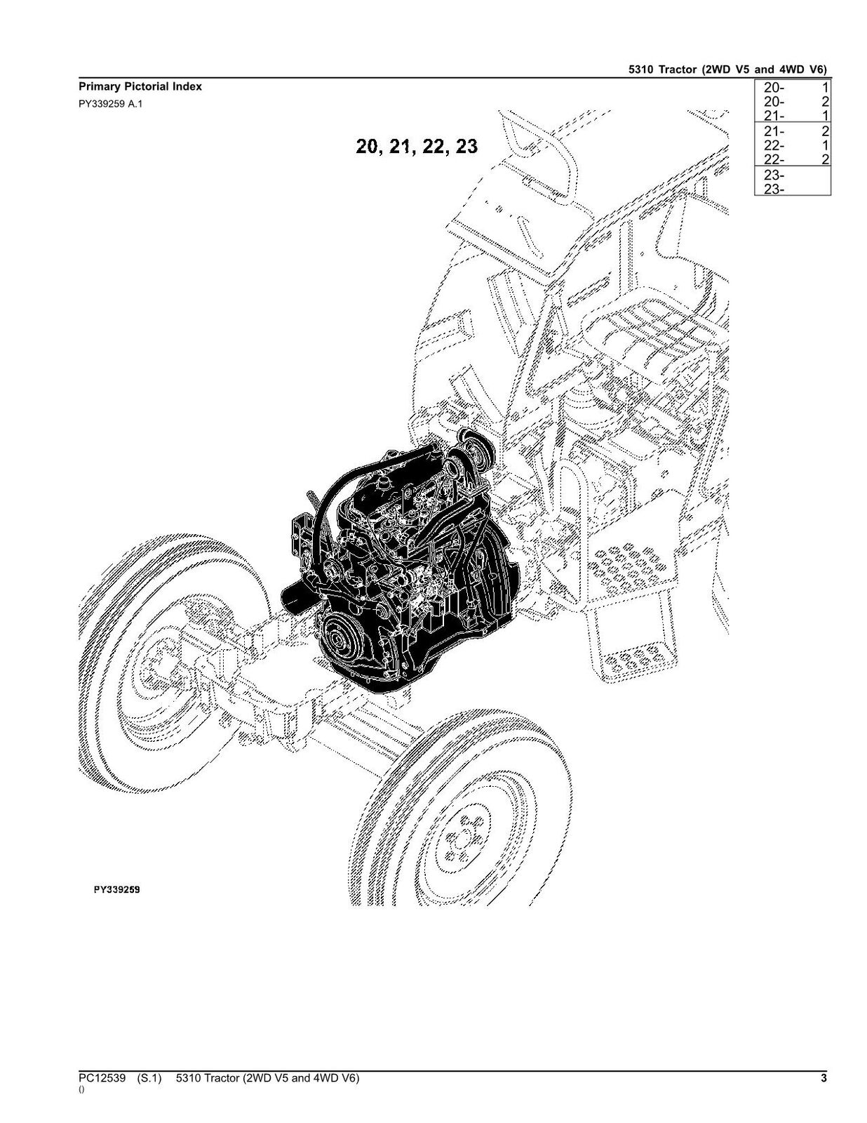 JOHN DEERE 5310 TRACTOR PARTS CATALOG MANUAL