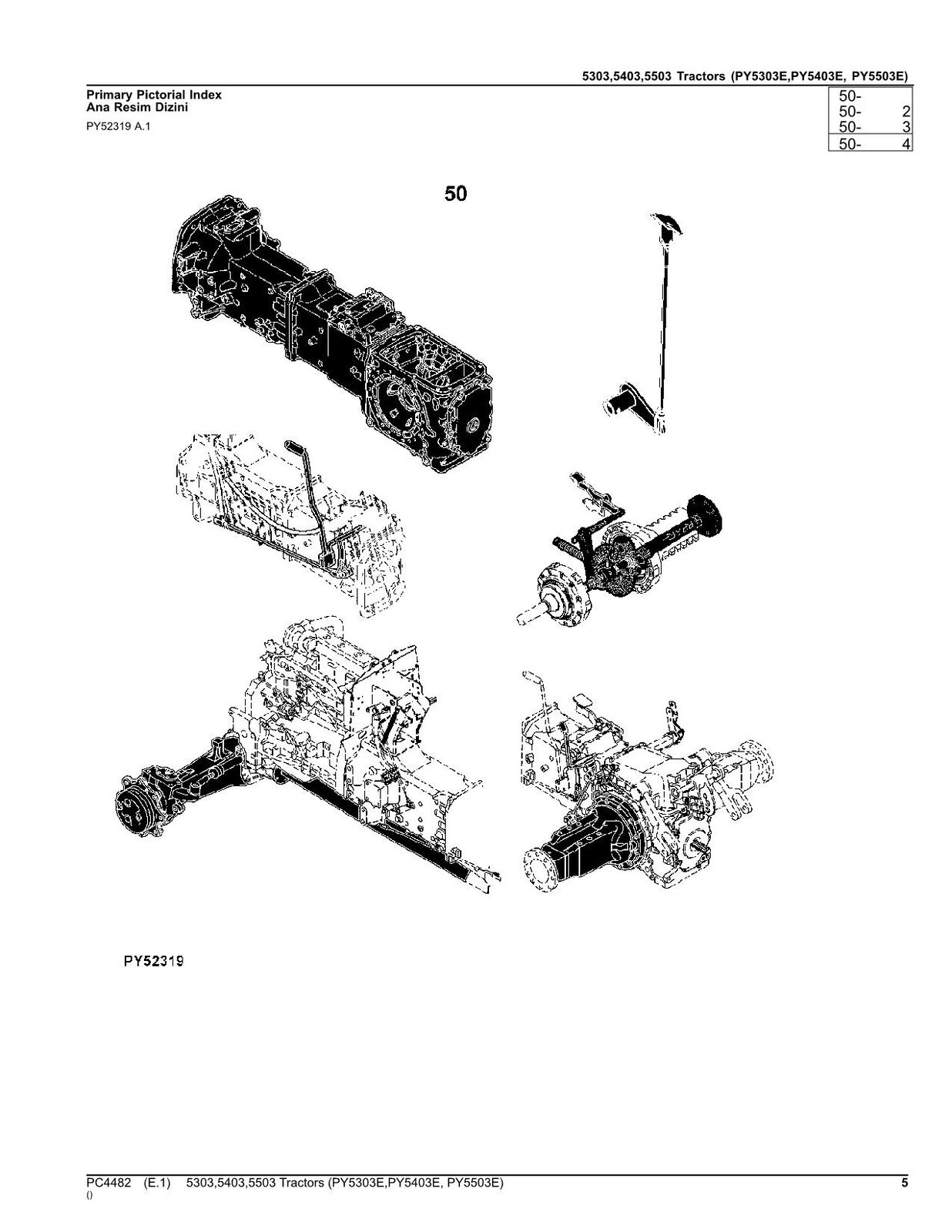 JOHN DEERE 5303 5403 5503 TRAKTOR TEILEKATALOGHANDBUCH #2 