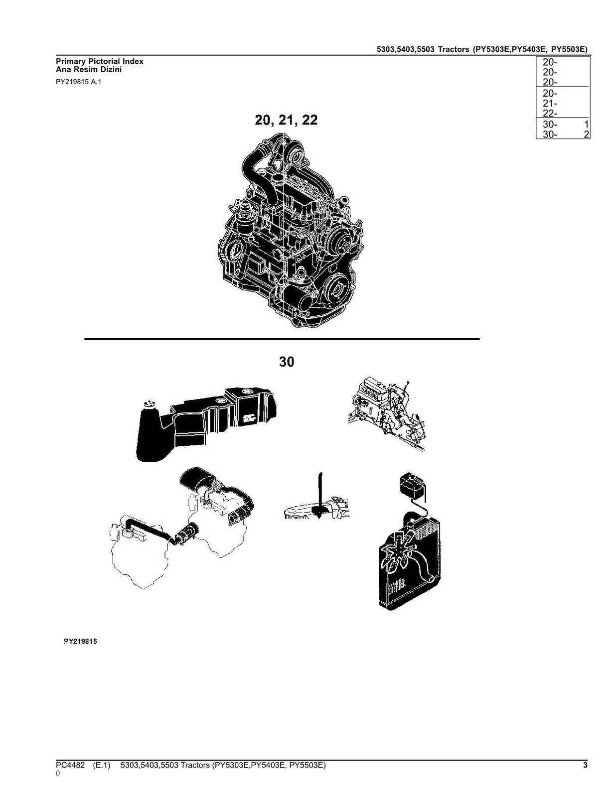 JOHN DEERE 5303 5403 5503 TRAKTOR TEILEKATALOGHANDBUCH #2 