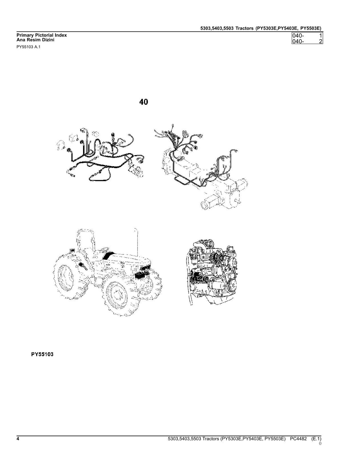 JOHN DEERE 5303  5403  5503 TRACTOR PARTS CATALOG MANUAL #2