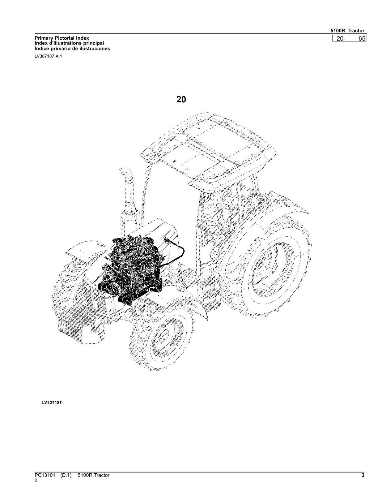 JOHN DEERE 5100R TRAKTOR-TEILEKATALOGHANDBUCH Nr. 3