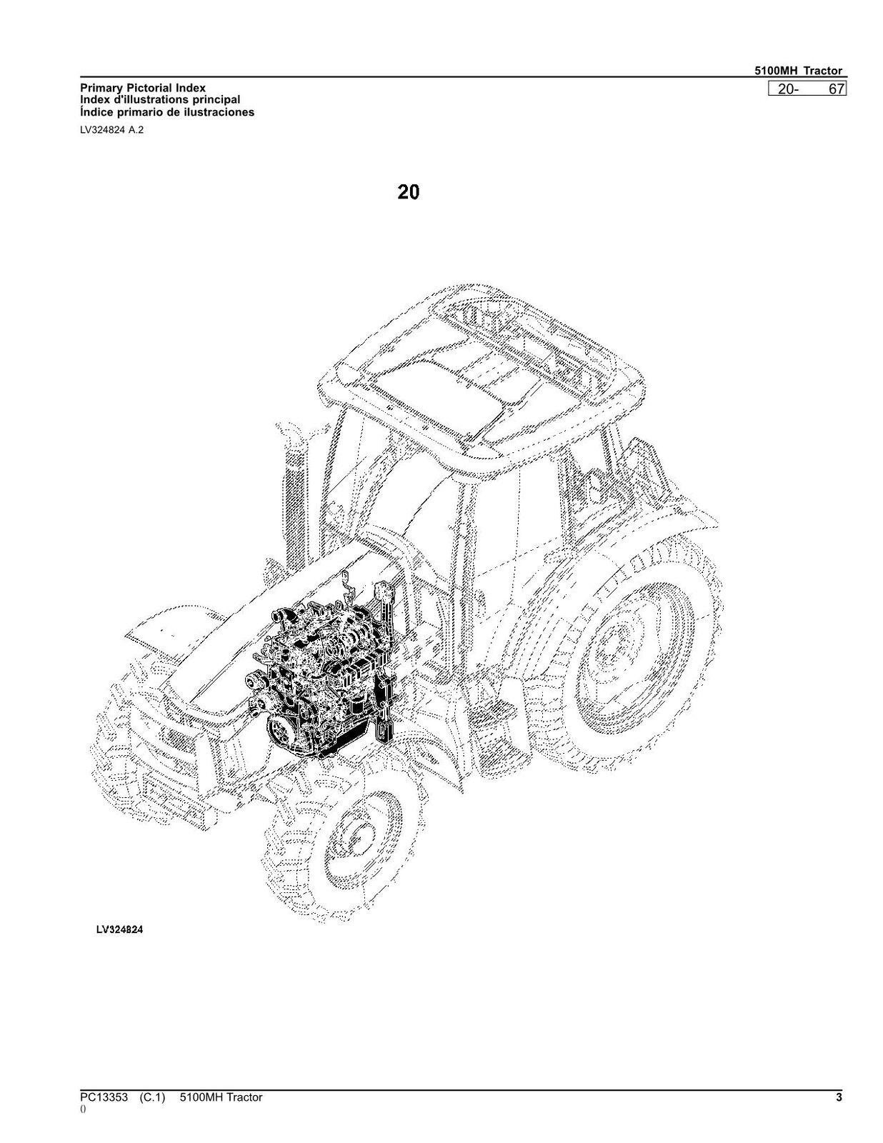 JOHN DEERE 5100MH TRAKTOR-TEILEKATALOGHANDBUCH Nr. 2 