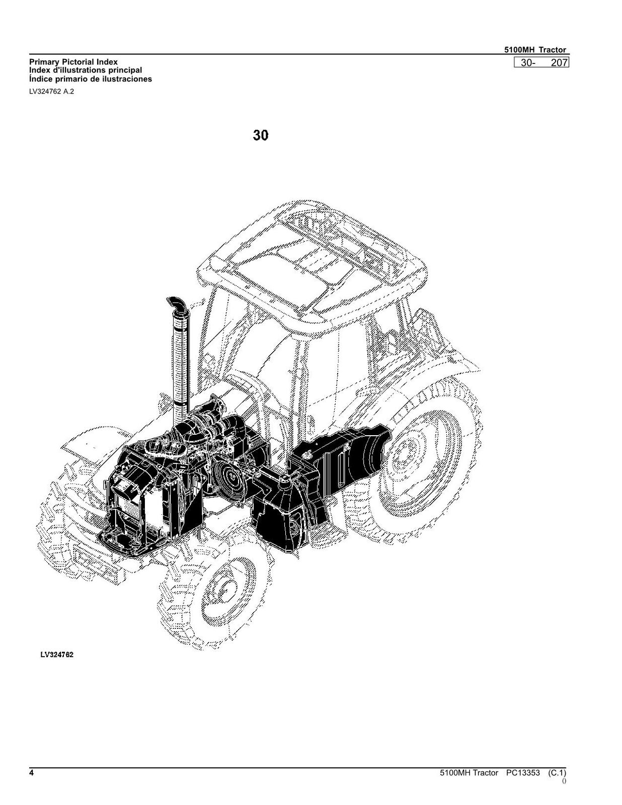 JOHN DEERE 5100MH TRAKTOR-TEILEKATALOGHANDBUCH Nr. 2 