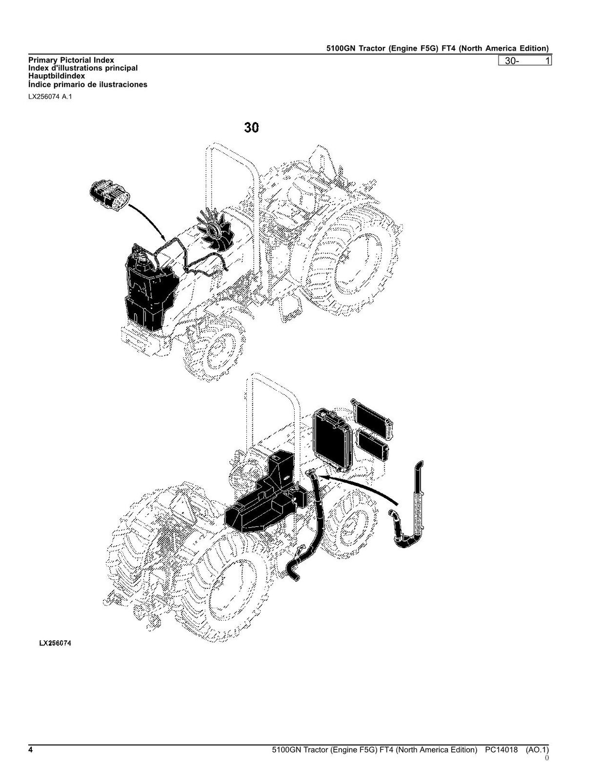 JOHN DEERE 5100GN TRACTOR PARTS CATALOG MANUAL