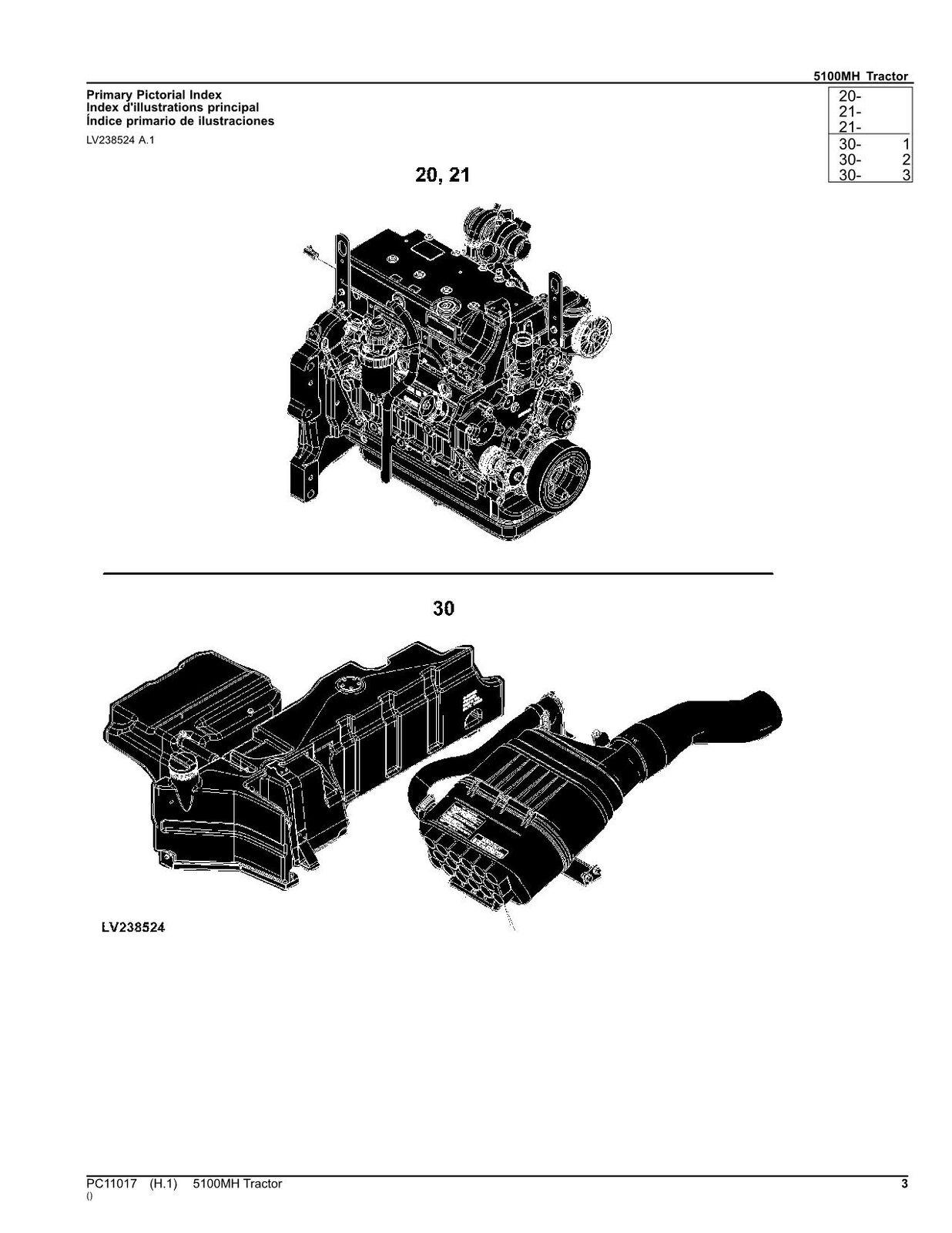 JOHN DEERE 5100MH TRACTOR PARTS CATALOG MANUAL #1